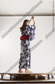 japanese woman in kimono with sword saori 15c